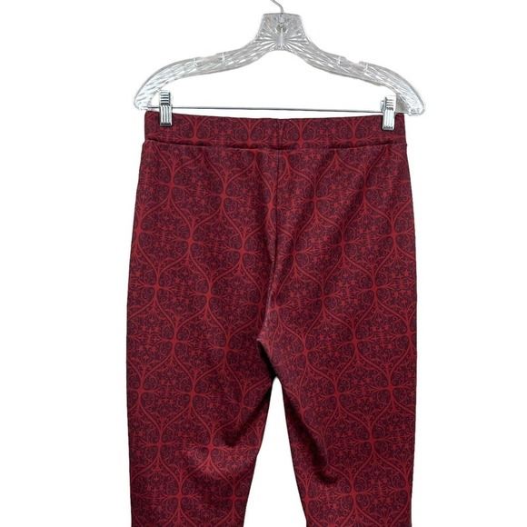 Nanette Lepore Pants Elastic Waist Stretch Tapered Leg Floral‎ Print Red Women M - Picture 5 of 5